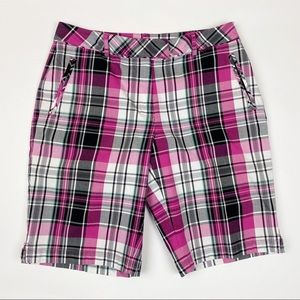 LADY HAGEN Plaid Bermuda Golf Shorts - Size 6